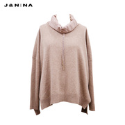 j&nina捷恩尼纳羊毛针织衫，女秋冬季套头，百搭堆堆领打底毛衣