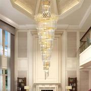别墅楼梯水晶灯金色客厅灯具，大气创意吊灯，餐厅灯过道大堂酒店灯饰