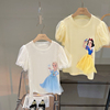女童夏季网纱泡泡袖公主T恤儿童宝宝洋气卡通短袖上衣外穿潮8