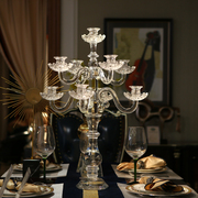欧式水晶烛台玻璃婚庆婚礼烛台，家用浪漫烛光，晚餐台灯北欧装饰摆件