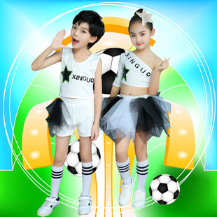 六一儿童啦啦操演出服，小学生足球宝贝表演服幼儿现代爵士舞蓬蓬裙