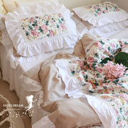 게으른휴가︱欧洲复古公主全棉田园，油画碎花床上用品床裙纯棉件套