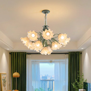 客厅吊灯创意灯具网红铃兰花朵灯复古法式奶油风田园卧室餐厅吊灯
