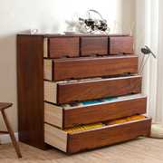 卧室抽屉式收纳柜子木质，大容量储物衣柜，实木整装五六斗橱柜经