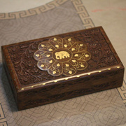 尼泊尔手工雕花中式实木机关盒明清古典高档珠宝首饰收纳盒