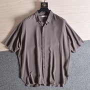 日本单！蝙蝠袖！85铜氨丝！外贸尾货夏季男士高垂感短袖衬衫