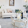 美式轻奢风阿黛拉三人位沙发，法式全实木弧形，客厅贵妃椅组合定制ar