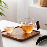 一品仟堂公道杯玻璃茶具分，茶器高端公(高端公，)杯茶海加厚耐热透明木柄匀杯