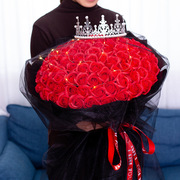 99朵玫瑰花束仿真香皂花，520情人节送女友，礼物求婚表白生日礼物花