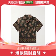 香港直邮潮奢etro男士camp-collar佩斯利，印花斜纹丝绸衬衫