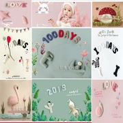 儿童摄影背景纸百天宝宝产品拍摄韩版卡通拍照迷你影楼摄影背景布