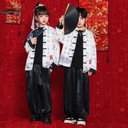 中国风六一演出服男童汉服唐装套装，女童武术表演服少儿街舞服装潮