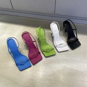 韩国夏季凉鞋东大门简约优雅方头超高细跟时尚，ol通勤百搭性感单鞋