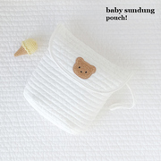 韩国小熊婴儿尿布包妈咪包内胆尿片包外出装奶瓶收纳袋纯棉可爱