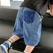 男童短裤夏季2024中大儿童，薄款炸街牛仔，五分裤夏装宽松休闲裤