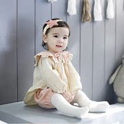 婴儿套装春秋0-2岁女宝宝，纱布纯棉长袖上衣大pp裤两件套
