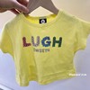 100夏款韩版童装女童黄色皱皱棉，短袖t恤宝宝儿童可爱背心蝙蝠衫