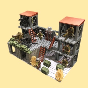 古代建筑拼装古城墙砖块小颗粒积木适用于乐高城堡军事基地玩具