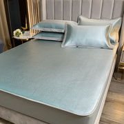 欧美式冰丝凉席裸睡三件套床笠款1.8m可折叠水洗，空调席子1.5m夏季