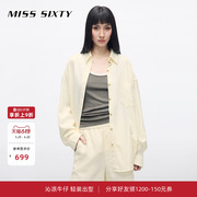 Miss Sixty25春季新款长袖牛仔衬衫外套女宽松莱赛尔薄款淡人穿搭