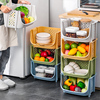 厨房置物架落地多层调料货架子，家用叠加水果储物筐蔬菜零食收纳篮
