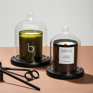香氛蜡烛玻璃专用防尘罩客厅桌面摆件简约现代创意透明家具装饰品