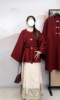 2023秋冬新中式汉服女改良红色毛呢大衣，过年服婚服敬酒服外套