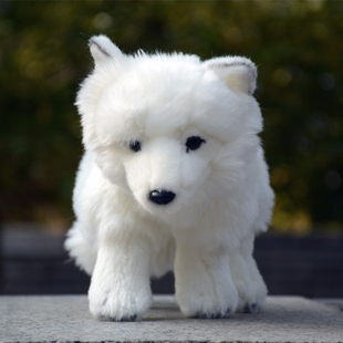 仿真白色狐狸毛绒公仔北极狐玩偶，毛绒玩具动物模型，摆件儿童女礼物