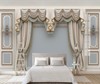窗帘卧室高清晰3d欧式轻奢侈金色蓝色宫廷风雕花背景墙