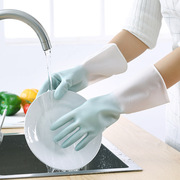 双色家务清洁洗碗手套厨房刷碗洗衣服橡胶薄款耐用防水塑胶加厚