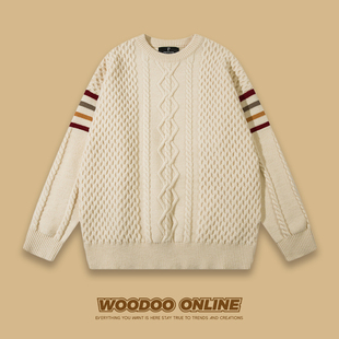 层层山峦 WOODOO 设计师品牌 日系休闲基本款条纹设计 男女毛衣