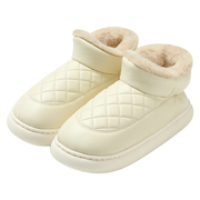 防水雪地靴女士冬季棉拖鞋室内家居包跟加绒保暖防滑2023棉鞋