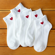 春夏季纯棉女袜爱心小白袜，学院风女生短袜，可爱学生船袜日系袜子女