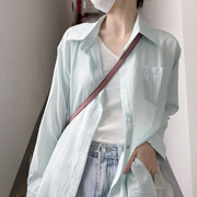 dc韩系防晒衬衫女夏季薄款设计感小众，透气宽松清爽肌理感防晒衣