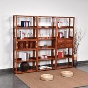 红木家具花梨木书架书柜，组合实木中式仿古刺猬紫檀禅意书橱展示架