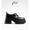 fed黑色小皮鞋秋季女鞋粗跟厚底牛津鞋单鞋女款R0904-ZC150