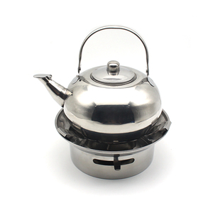 不锈钢泡茶壶烧水壶，泡茶专用茶水壶，户外便携防风固体酒精炉煮茶器