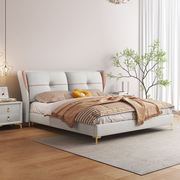 科技布床头(布床头)软包床实木床1.8米主卧双人床1.5米2米简约现代布艺床