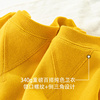 金黄色340g重磅日系纯棉倒三角，复古卫衣纯色毛圈布休闲(布休闲)上衣男女