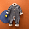 宝宝加绒连体衣加厚款秋冬婴儿外出服开裆，保暖爬服睡衣洋气1-3岁