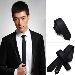 韩版细窄版3.5cm经典黑色，休闲时尚男女生，正装衬衫日系潮流小领带