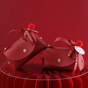 喜糖盒子皮质ins风空小礼盒口红包装盒，2023结婚盒手提袋