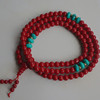 红琉璃佛珠结缘藏族佛珠8毫米108颗怀业红琉璃，手持念珠红珠手串