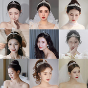 韩式新娘头饰珍珠套装结婚礼服发饰项链耳环合金婚纱饰品