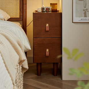 实木床头柜现代简约家用卧室，超窄床边柜夹缝柜小型简易收纳储物柜