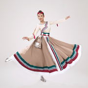 藏族舞蹈演出服装藏式半身裙大摆裙艺考练习裙广场舞跳舞裙子