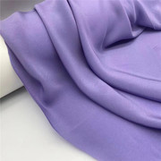外贸柔顺香芋紫色棉质缎面麻纱，布料春夏服装外套马甲连衣裙面料布