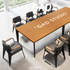 约会议室会议桌长条桌子大工作台长方形实木办公桌椅组合