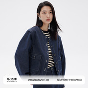 BLANK LABEL活性整染100棉斜纹 两穿设计宽松工装牛仔夹克外套女