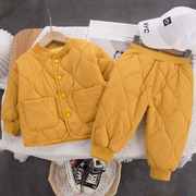 儿童棉衣男童轻薄棉服，套装小童洋气外穿两件套婴儿冬季保暖秋冬潮